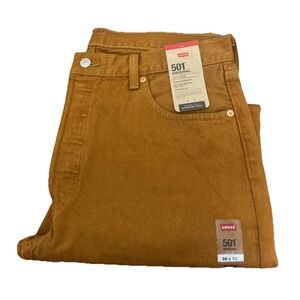 Levis 501 Men's‎ Original Fit Button Fly Tobacco Colored Jeans 36x30 NWT